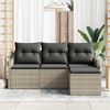vidaXL Ensemble de canap&eacute; de jardin 4 pcs Gris clair Poly rotin