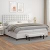 vidaXL Sommier &agrave; lattes de lit avec matelas Blanc 200x200cm Similicuir