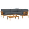 vidaXL Ensemble de Canap&eacute;s 4 pc Anthracite Bois d'Acacia Massif