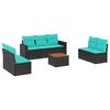 vidaXL Salon de jardin 8 pcs avec coussins noir r&eacute;sine tress&eacute;e