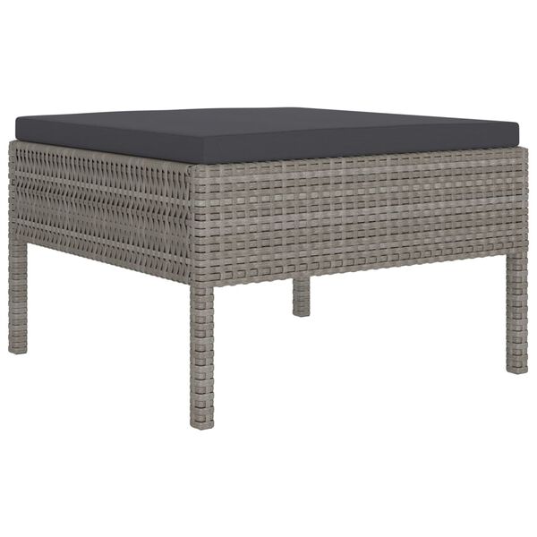 vidaXL Salon de jardin 5 pcs avec coussins r&eacute;sine tress&eacute;e gris