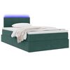 vidaXL Lit avec rangement et LED Vert fonc&eacute; 120 x 200 cm Velours