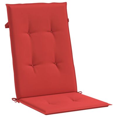 vidaXL Coussins de chaise de jardin dossier haut lot de 2 rouge tissu