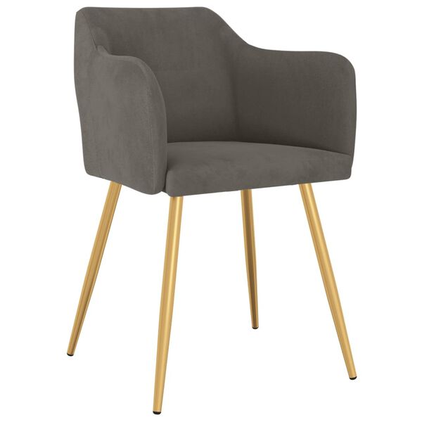 vidaXL Chaises &agrave; manger lot de 6 gris fonc&eacute; velours