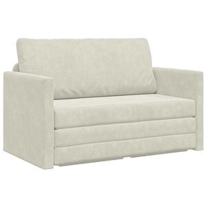 vidaXL Canap&eacute;-Lit 110cm Cr&egrave;me Velours