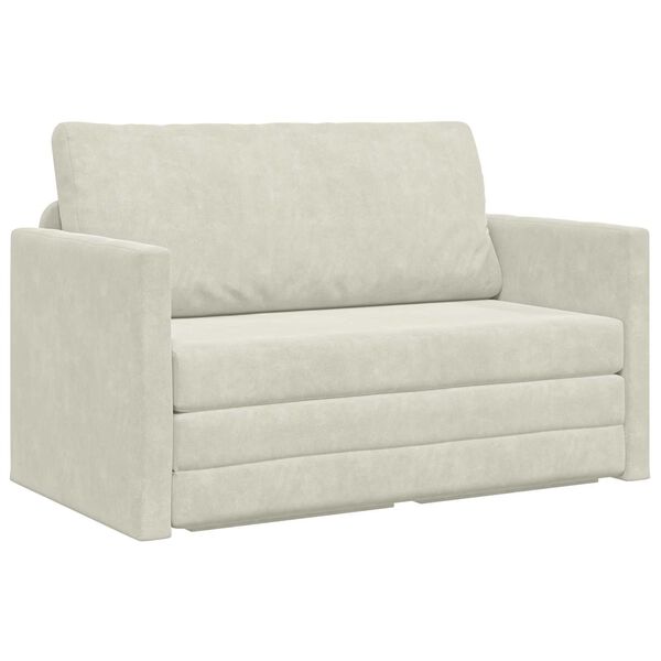 vidaXL Canap&eacute;-Lit 110cm Cr&egrave;me Velours