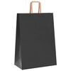 vidaXL Sacs en papier 250 pcs avec poign&eacute;es noir 32x17x44 cm