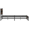 vidaXL Cadre de lit en m&eacute;tal sans matelas ch&ecirc;ne marron 200x200 cm
