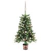 vidaXL Arbre de No&euml;l artificiel pr&eacute;-&eacute;clair&eacute; et boules 65 cm vert