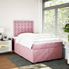 vidaXL Sommier &agrave; lattes de lit avec matelas rose 120x190 cm velours