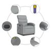 vidaXL Fauteuil inclinable de massage &eacute;lectrique Gris clair Tissu