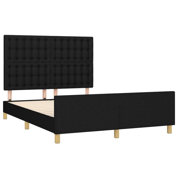 vidaXL Cadre de lit sans matelas noir 140x190 cm tissu