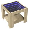 vidaXL Table basse avec LED ch&ecirc;ne sonoma 53x53x45 cm bois d'ing&eacute;nierie