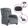vidaXL Fauteuil de massage inclinable électrique gris similicuir
