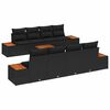 vidaXL Ensemble de canap&eacute; de jardin 9 pc Noir Poly rotin