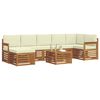 vidaXL Ensemble de canap&eacute; d'angle avec coussin 8 pcs Naturel et Cr&egrave;me