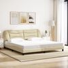 vidaXL Cadre de lit avec LED sans matelas Hvar cr&egrave;me 200x200 cm tissu