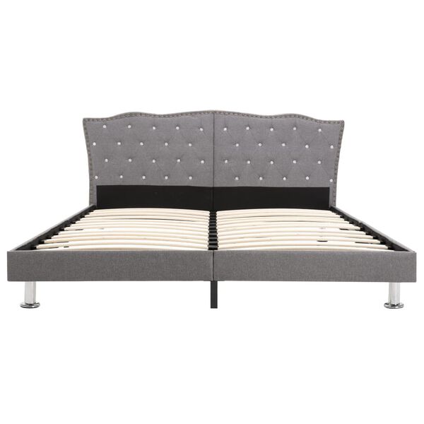 vidaXL Lit avec matelas &agrave; m&eacute;moire de forme Gris clair Tissu 160x200 cm
