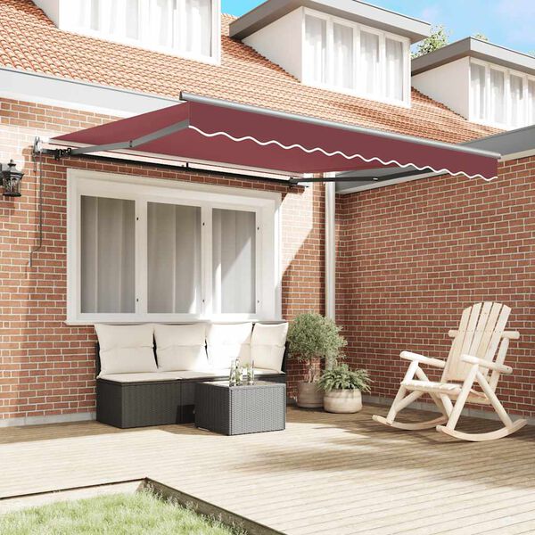 vidaXL Auvent r&eacute;tractable automatique bordeaux 300x250 cm