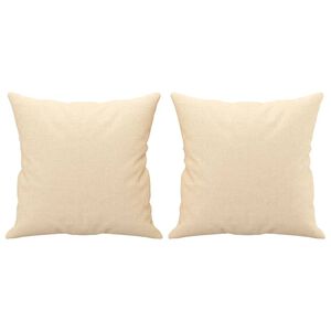 vidaXL Coussins d&eacute;coratifs lot de 2 Cr&egrave;me 40x40 cm Tissu