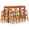 vidaXL Ensemble de bar de jardin 9 pcs Bois d'acacia solide