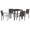 vidaXL Ensemble de salle &agrave; manger pour jardin 5 pc Marron et Noir