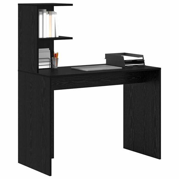 vidaXL Bureau Ch&ecirc;ne noir 102 x 50 x 124 cm Bois d'ing&eacute;nierie