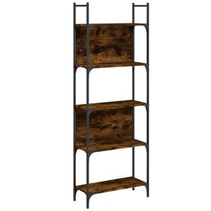vidaXL Biblioth&egrave;que &agrave; 5 niveaux ch&ecirc;ne fum&eacute; 60,5x24x166,5 cm