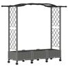 vidaXL Lit &Eacute;lev&eacute; avec Treillis et Toit Gris clair 169 x 40 x 129 cm PP