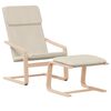 vidaXL Chaise de relaxation avec repose-pied Cr&egrave;me Tissu