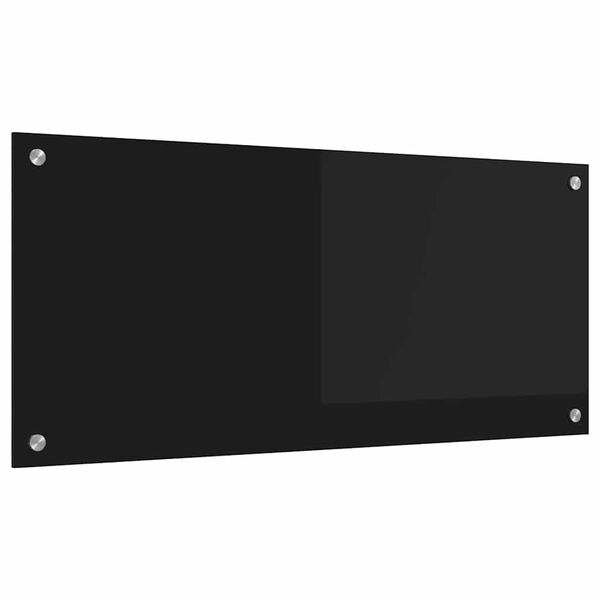 vidaXL Protection de cuisine Noir 90 x 40 cm verre tremp&eacute;