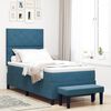 vidaXL Lit &agrave; ressorts avec matelas Bleu fonc&eacute; 90 x 200 cm Velours