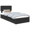 vidaXL Lit de Rangement avec tiroir Noir 75 x 190 cm Bois d'ing&eacute;nierie