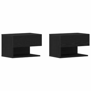 vidaXL Cabinet de chevet 2 pcs Ch&ecirc;ne noir 46 x 29,5 x 30 cm