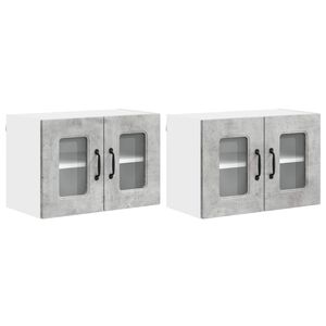 vidaXL Panneau de lave-vaisselle Kalmar 2 pc Gris b&eacute;ton