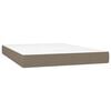 vidaXL Sommier &agrave; lattes de lit avec matelas LED Taupe 140x190 cm Tissu