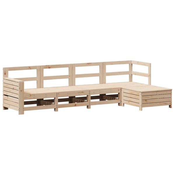 vidaXL Salon de jardin 5 pcs bois de pin massif