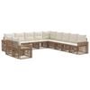 vidaXL Ensemble de canap&eacute; de jardin 11 pc Beige et blanc cr&egrave;me