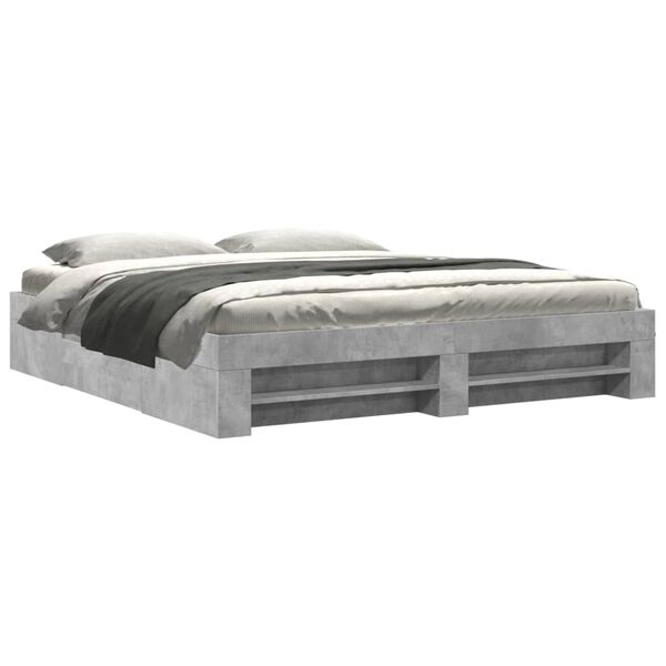 vidaXL Cadre de lit sans matelas gris b&eacute;ton 180x200 cm bois ing&eacute;nierie