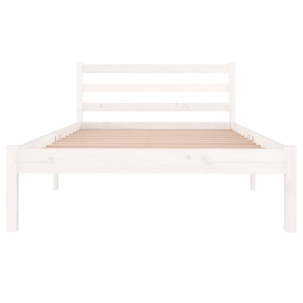 vidaXL Cadre de lit sans matelas bois de pin massif 100x200 cm blanc