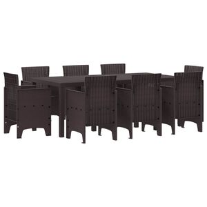 vidaXL Ensemble de salle &agrave; manger pour jardin 9 pcs Marron