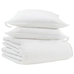 vidaXL Duvet d'hiver avec oreiller 3 pi&egrave;ces Blanc Plume de canard