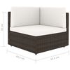 vidaXL Salon de jardin 7 pcs avec coussins Marron R&eacute;sine tress&eacute;e