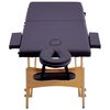 vidaXL Table de massage pliable 2 zones Bois Violet