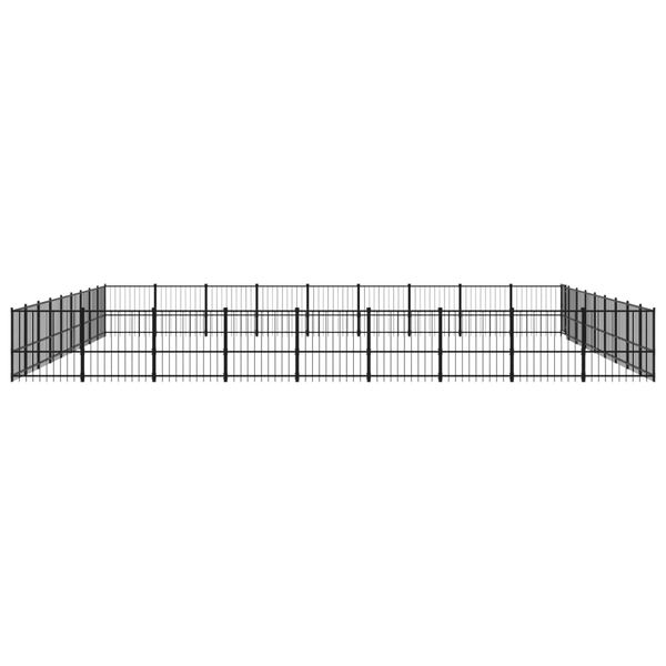 vidaXL Chenil d'ext&eacute;rieur pour chiens Acier 76,21 m&sup2;