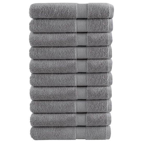 vidaXL Serviettes de sauna de qualit&eacute; sup&eacute;rieure SOLUND 10 pcs gris