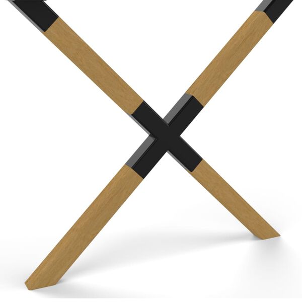 CIME Pieds de table en forme de X 77,8x71 cm Bois et m&eacute;tal Naturel