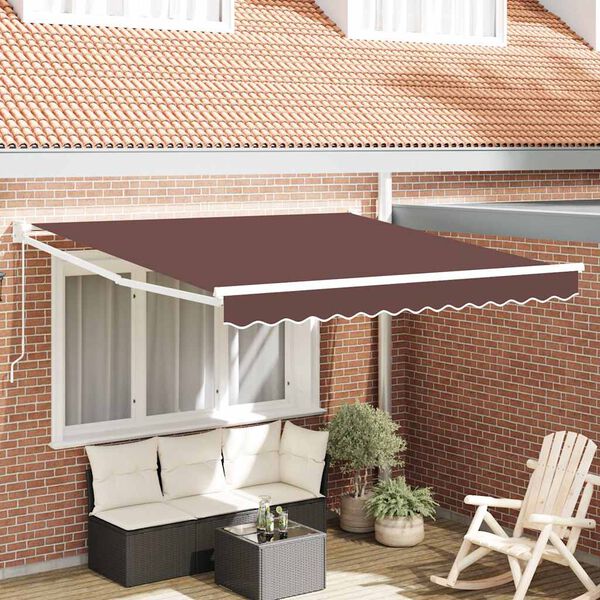 vidaXL Auvent manuel r&eacute;tractable marron 300x250 cm