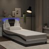 vidaXL Cadre de lit Viana avec LED sans matelas blanc et noir 90x190 cm