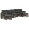 vidaXL Ensemble de canap&eacute; de jardin 7 pcs Gris et Gris fonc&eacute; polyrotin
